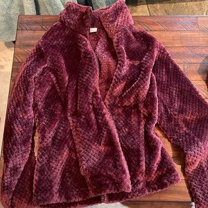 Burgundy Fleece Columbia Jacket